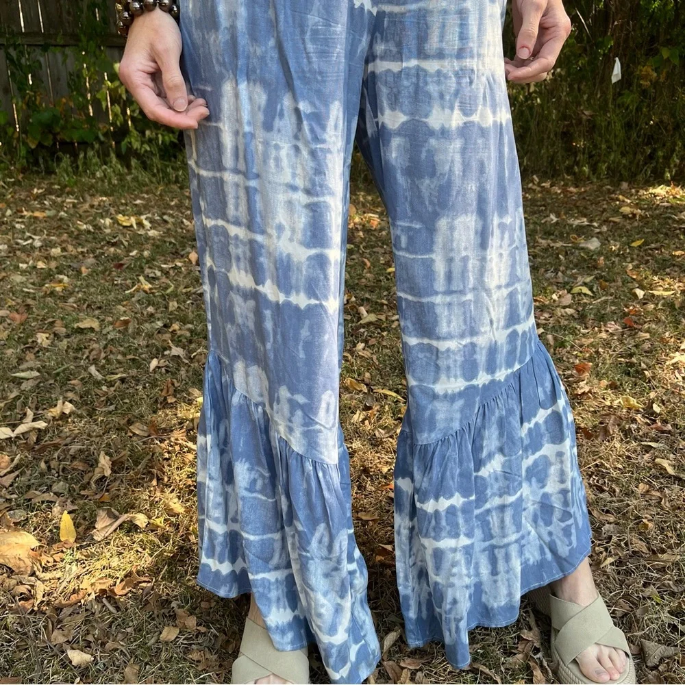 Japna strapless tie dyed wide leg romper / jumpsuit. - Picture 7 of 7